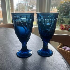 Set 2 Noritake Sweet Swirl Goblets